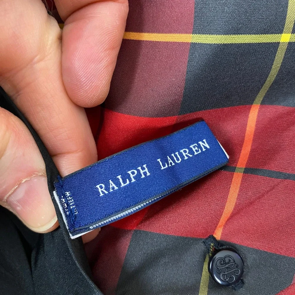 Ralph Lauren Tartan Plaid Bow Sash Holiday Party‎ Dress Toddler Girls 18M Red